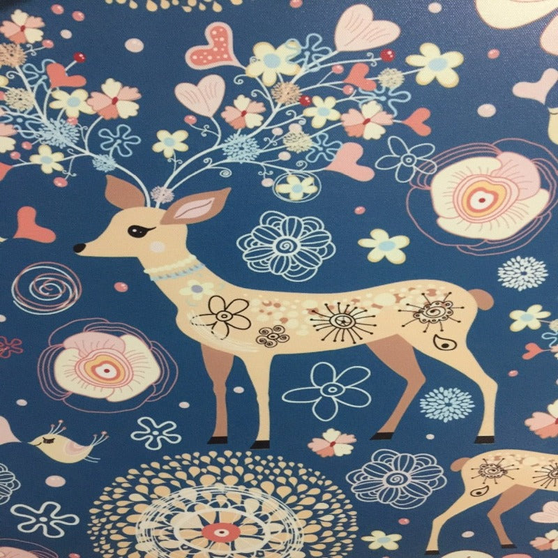 Nordiske hjort, fugler, blomster – Natur – lerretbilde