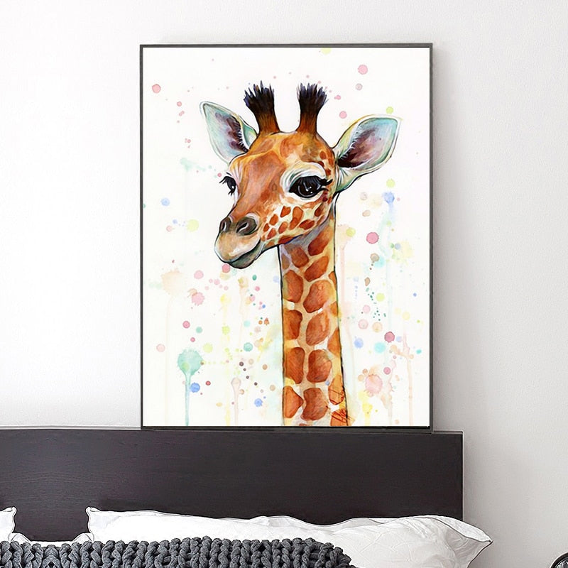 Baby Giraffe - Lerret Veggkunst Maleri | Skanto