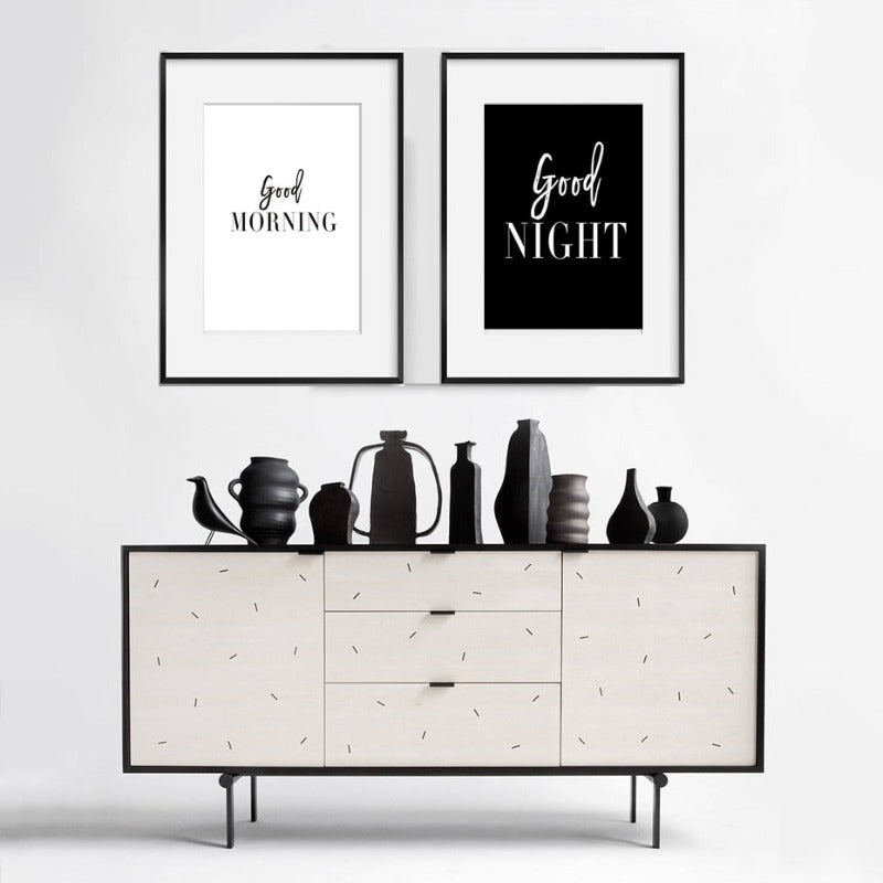 God morgen God natt - Lerret veggkunst maleri