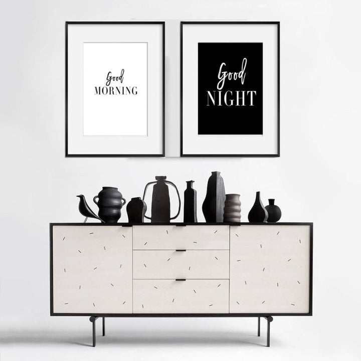God morgen God natt - Lerret veggkunst maleri