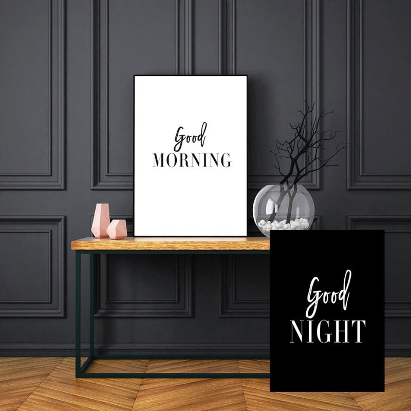 God morgen God natt - Lerret veggkunst maleri