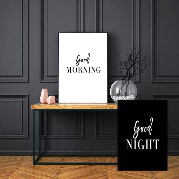God morgen God natt - Lerret veggkunst maleri