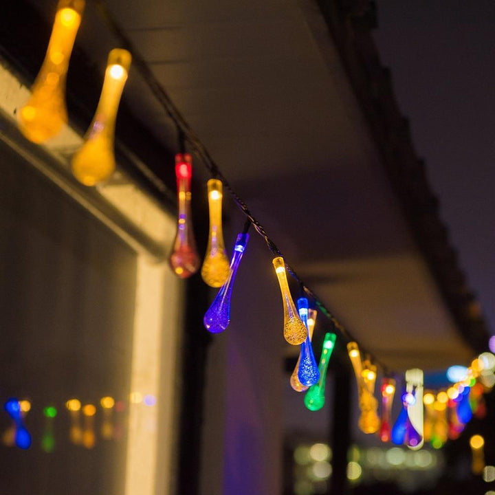 Skanto | LumiDew Soldråper Lyskilder | Solcelledrevet LED Lyskilder for Hage & Terrasse | Varm Hvit, Hvit & Flerfarget