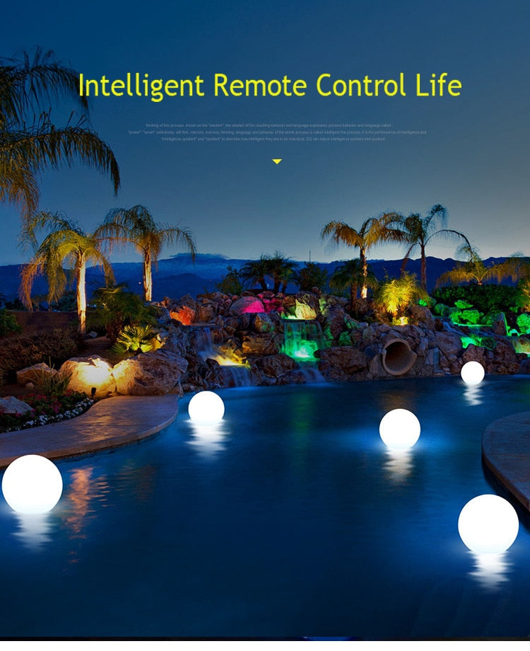 Vanntett LED Hage Ball Lys RGB