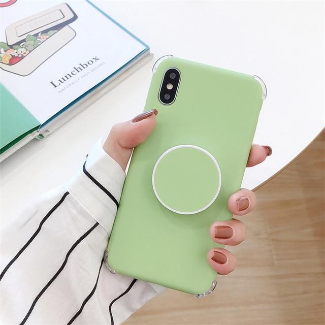 Candee - Matt Silikon iPhone Deksel med Ring | Skanto