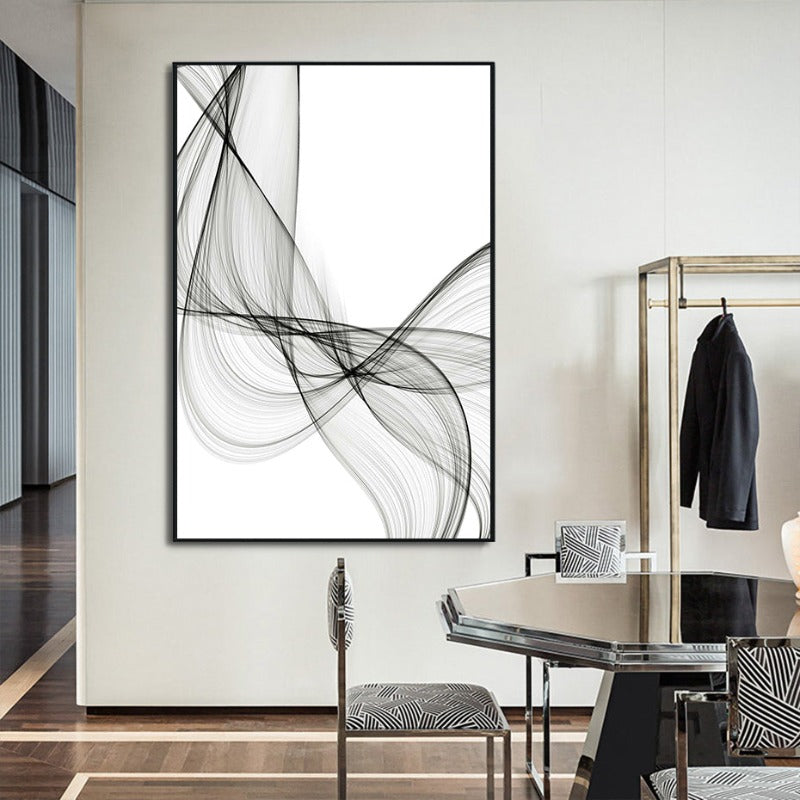 Abstract Wavy Line Pattern - Canvas Wall Art Painting | Skanto