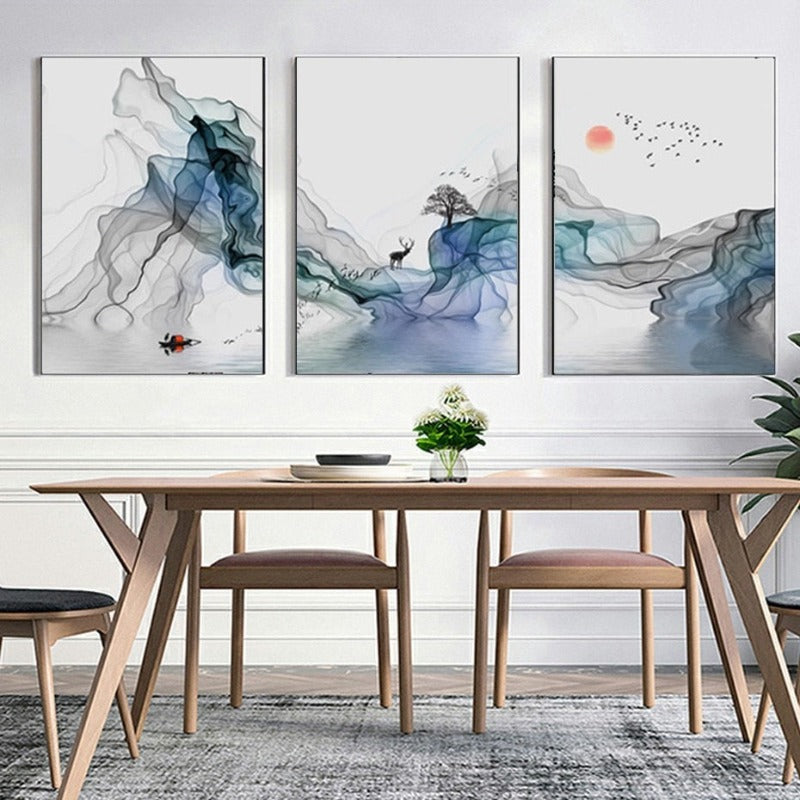 Abstract Sunrise - Canvas Wall Art Painting | Skanto