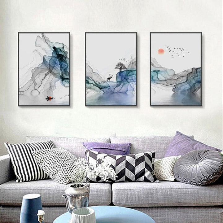 Abstract Sunrise - Canvas Wall Art Painting | Skanto