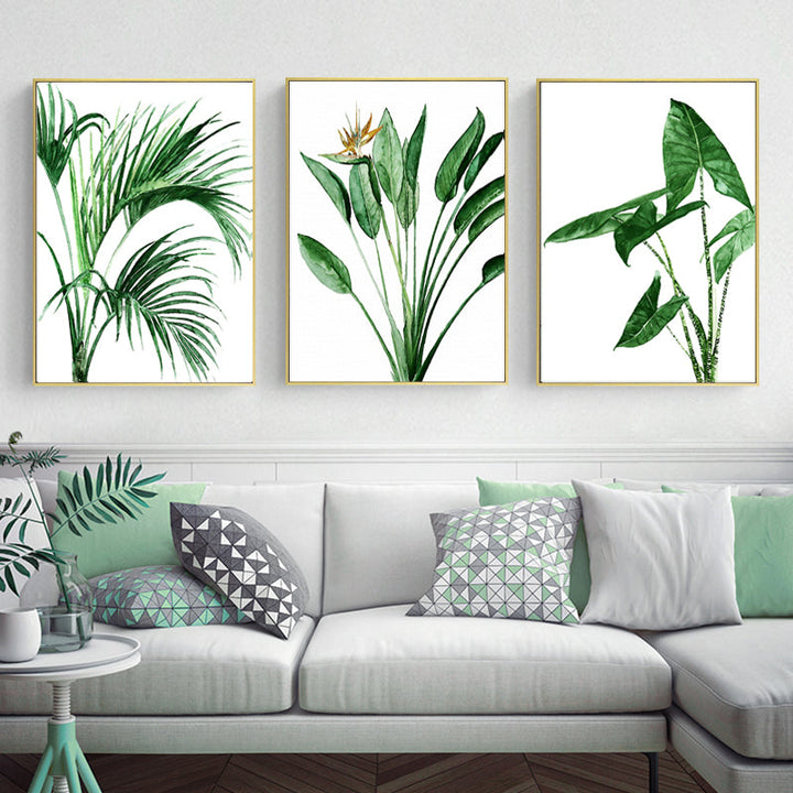 Moderne skandinavisk lerretsbilde av Alocasia-blader
