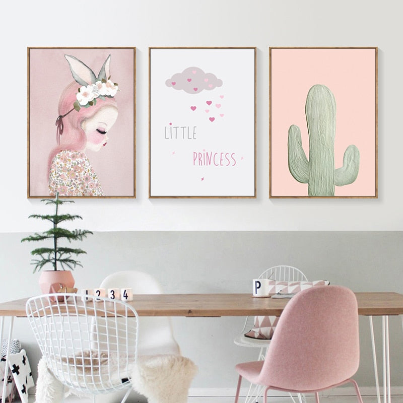 Liten prinsesse - lerret veggkunst maleri