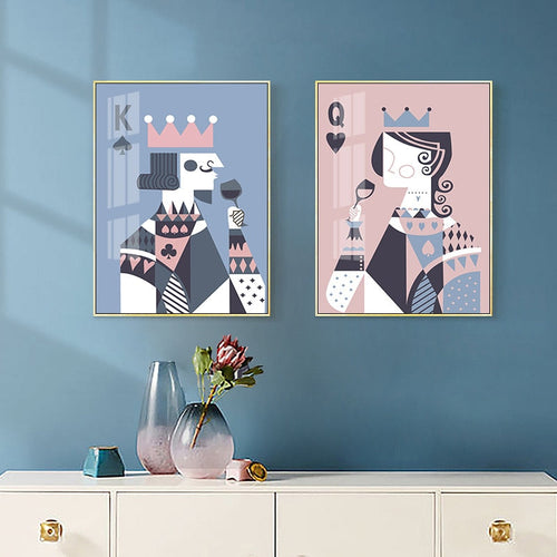 Som en konge og dronning drikker - Lerret veggkunst maleri