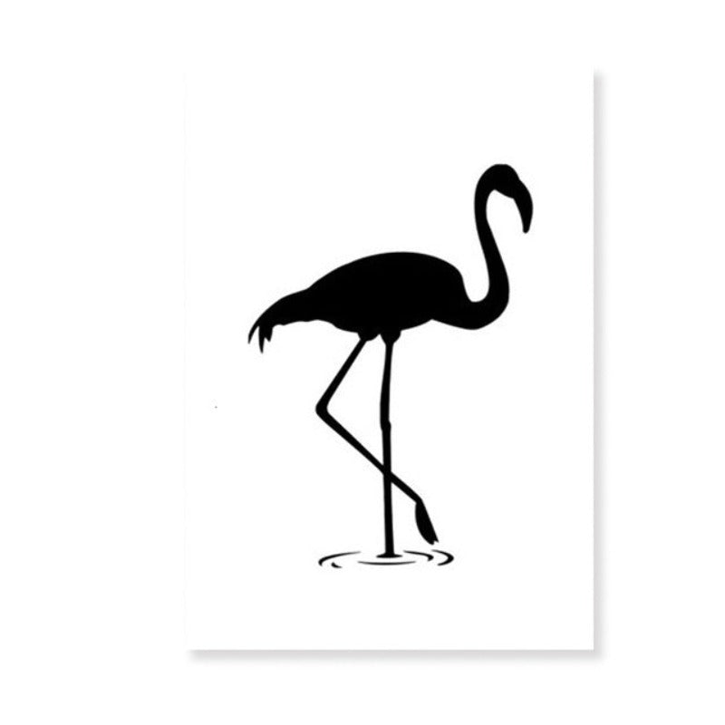 Schwarzer Flamingo - Lerret Veggkunst Maleri | Skanto