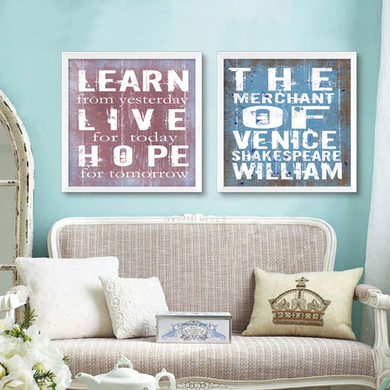 Inspirerende vintage-sitater – lerretsbilde