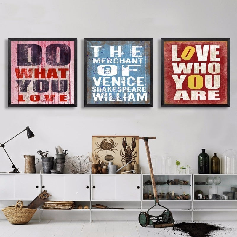 Inspirerende vintage-sitater – lerretsbilde