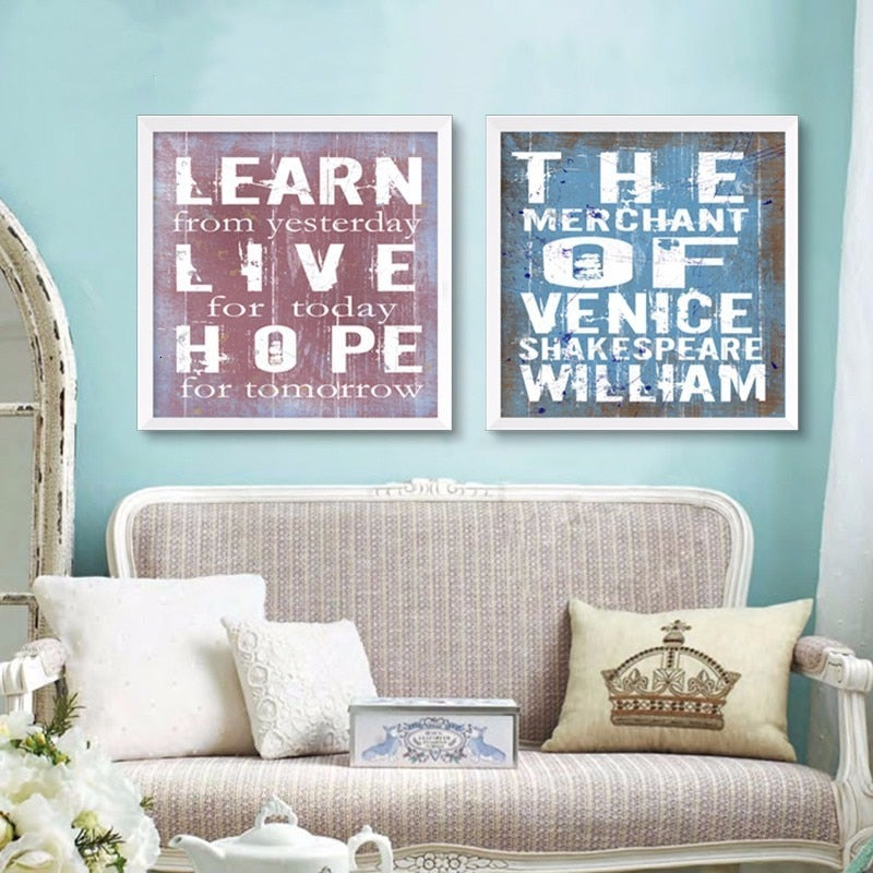 Inspirerende vintage-sitater – lerretsbilde