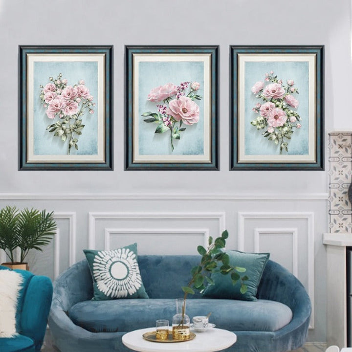 Moderne pastorale motiv med rosa blomster – lerretbilde