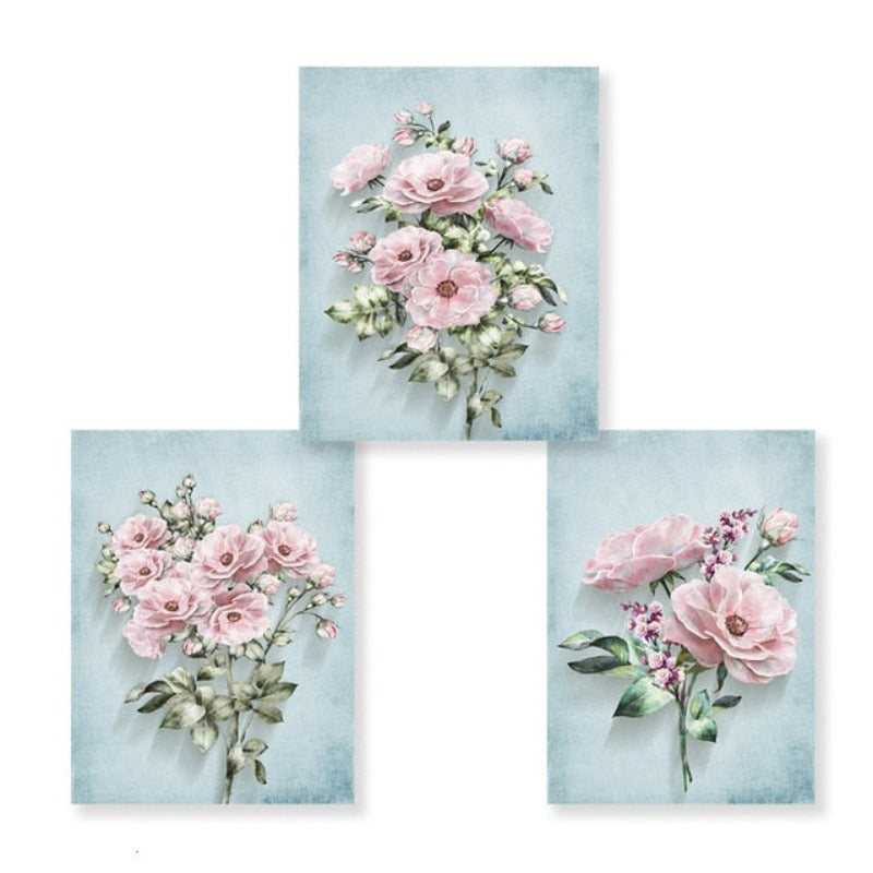 Moderne pastorale motiv med rosa blomster – lerretbilde