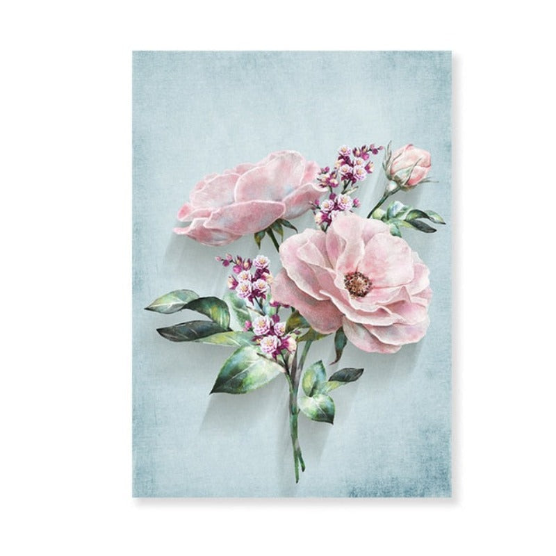 Moderne pastorale motiv med rosa blomster – lerretbilde