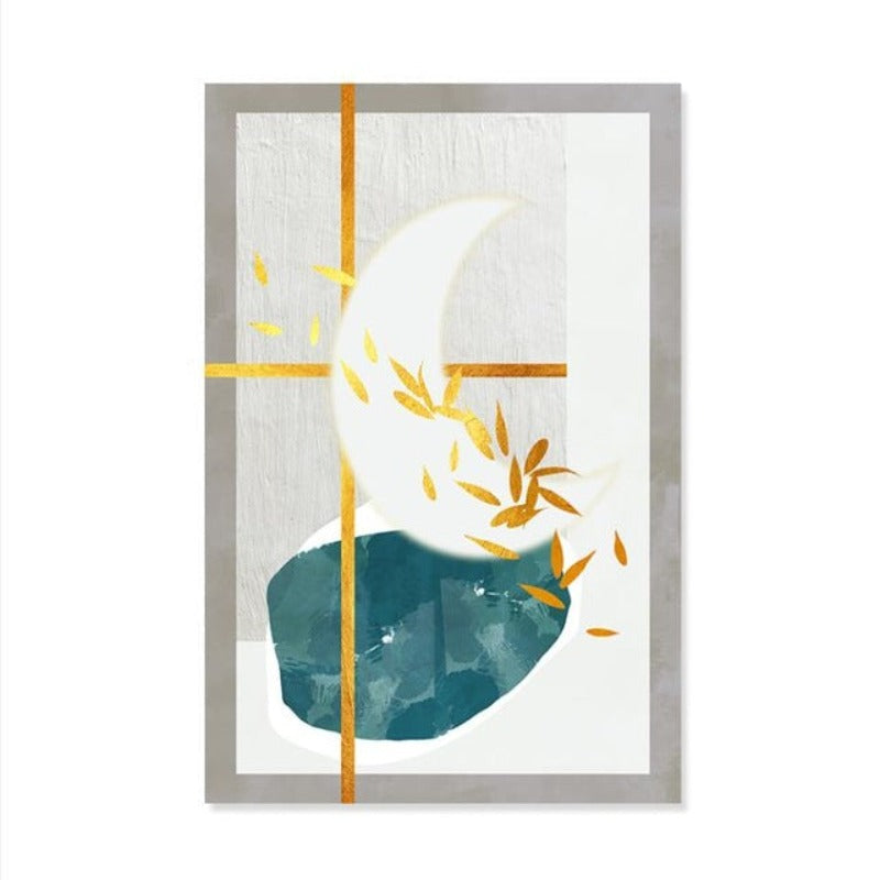Geometriske Fargerike Design - Lerretsveggkunst Maleri