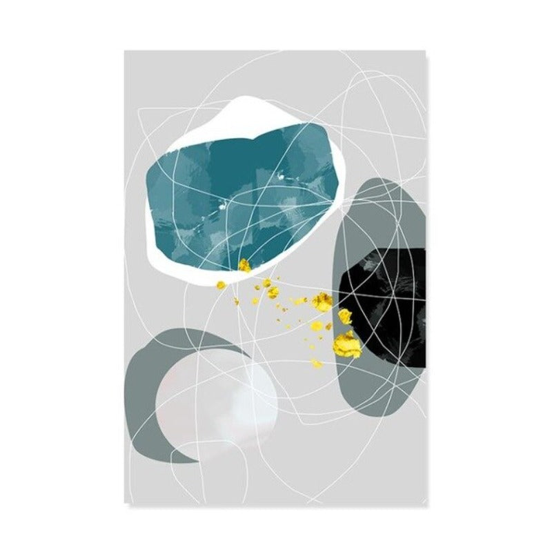 Geometriske Fargerike Design - Lerretsveggkunst Maleri
