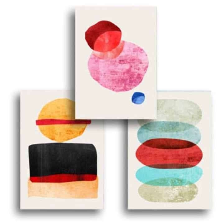Abstrakt geometrisk akvarell – lerretsmaleri