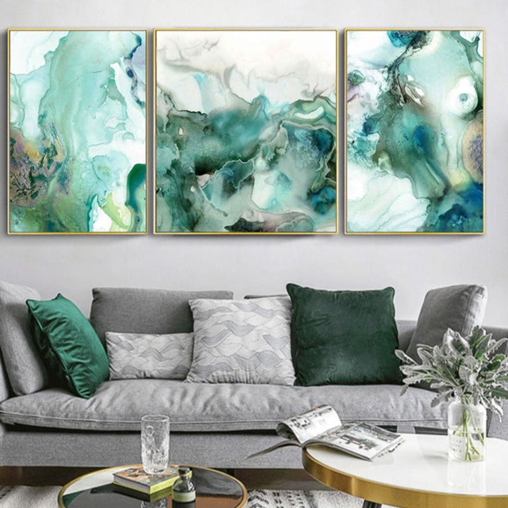 Mint Sea Marble - Lerretsbilde