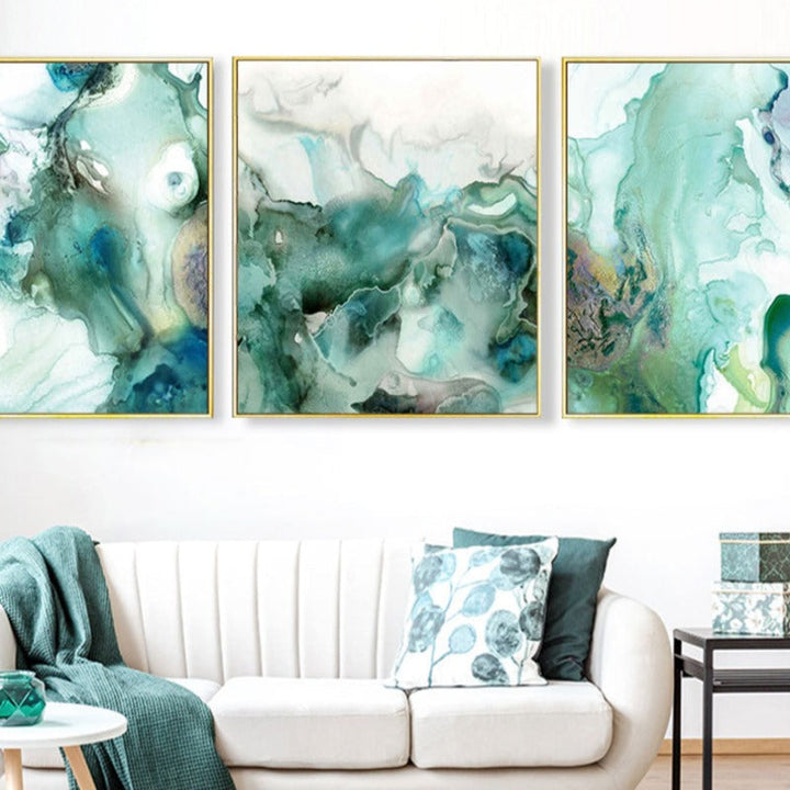 Mint Sea Marble - Lerretsbilde