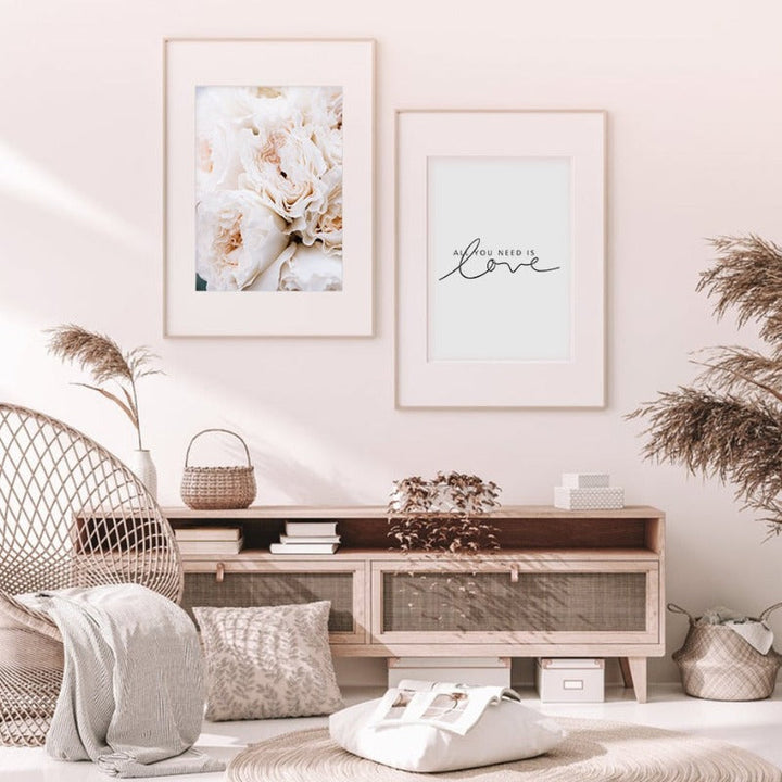 Blush Pink Pioner Veggkunst Bilder - Lerret Veggkunst Maleri | Skanto