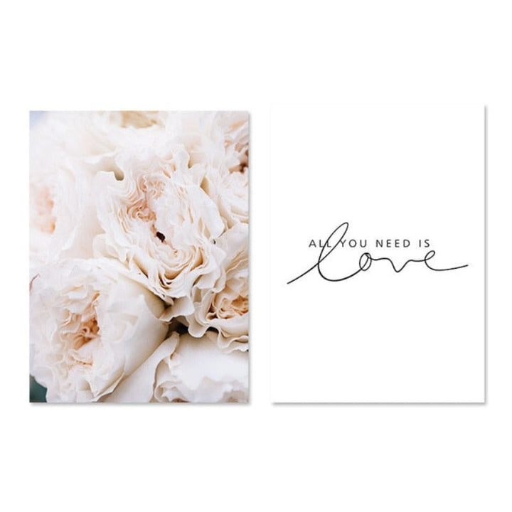 Blush Pink Pioner Veggkunst Bilder - Lerret Veggkunst Maleri | Skanto
