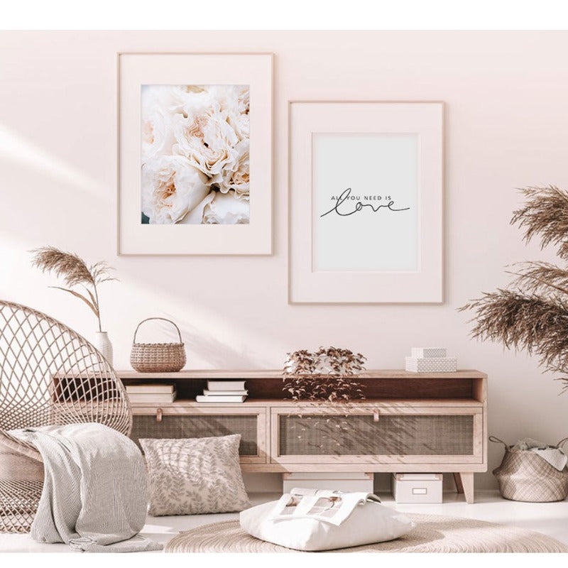 Blush Pink Pioner Veggkunst Bilder - Lerret Veggkunst Maleri | Skanto