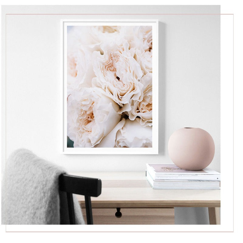 Blush Pink Pioner Veggkunst Bilder - Lerret Veggkunst Maleri | Skanto