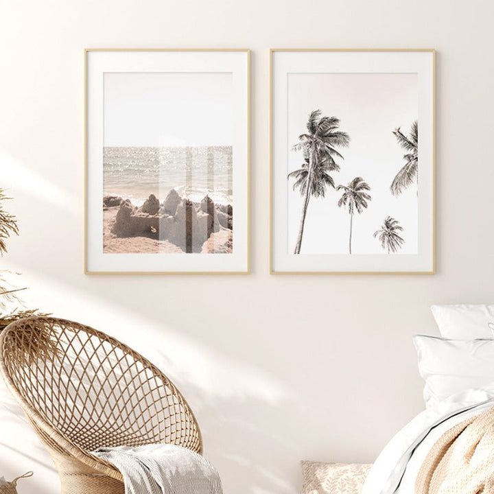 Palm Tree Landskap Bohemsk Stil - Lerret Veggkunst Maleri