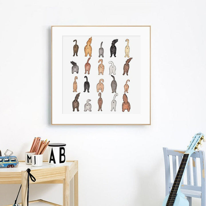 Katten Von Back-Canvas Veggkunst Maleri | Skanto