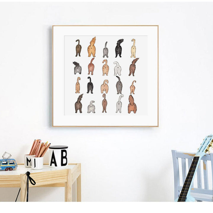 Katten Von Back-Canvas Veggkunst Maleri | Skanto