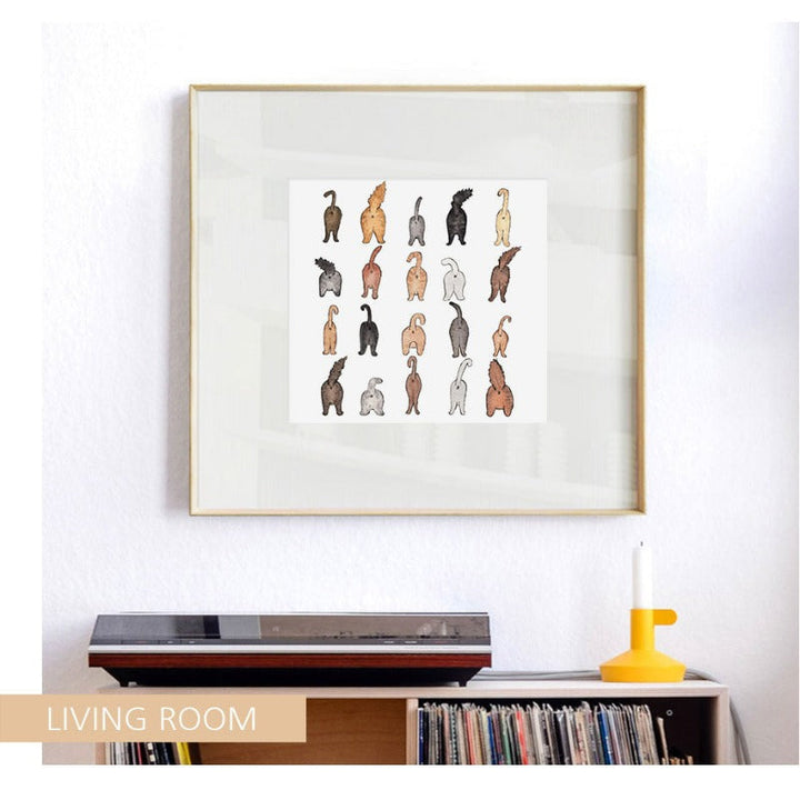 Katten Von Back-Canvas Veggkunst Maleri | Skanto