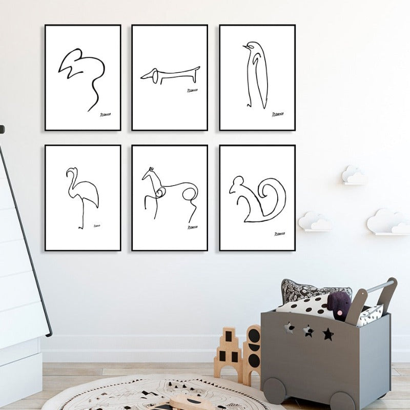 Tier Sketches - Canvas Wall Art Painting | Skanto