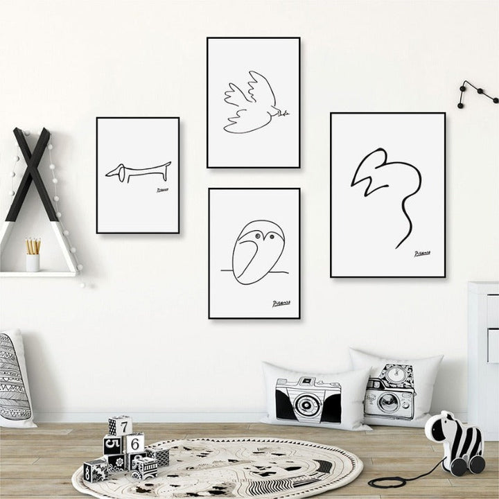 Tier Sketches - Canvas Wall Art Painting | Skanto