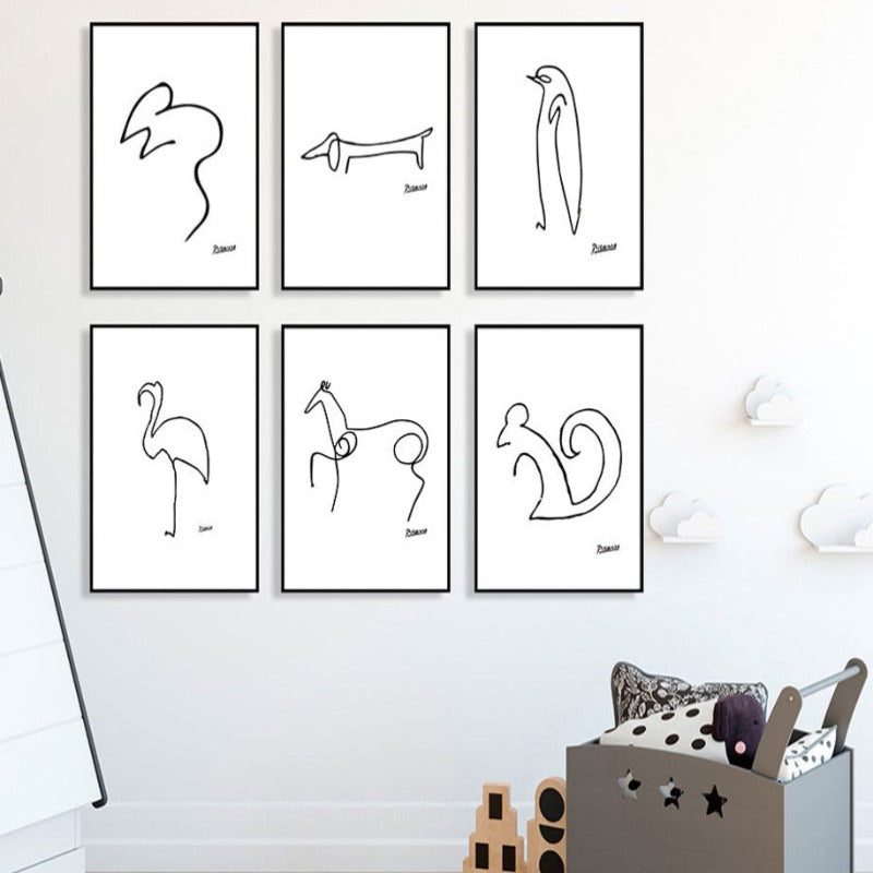 Tier Sketches - Canvas Wall Art Painting | Skanto