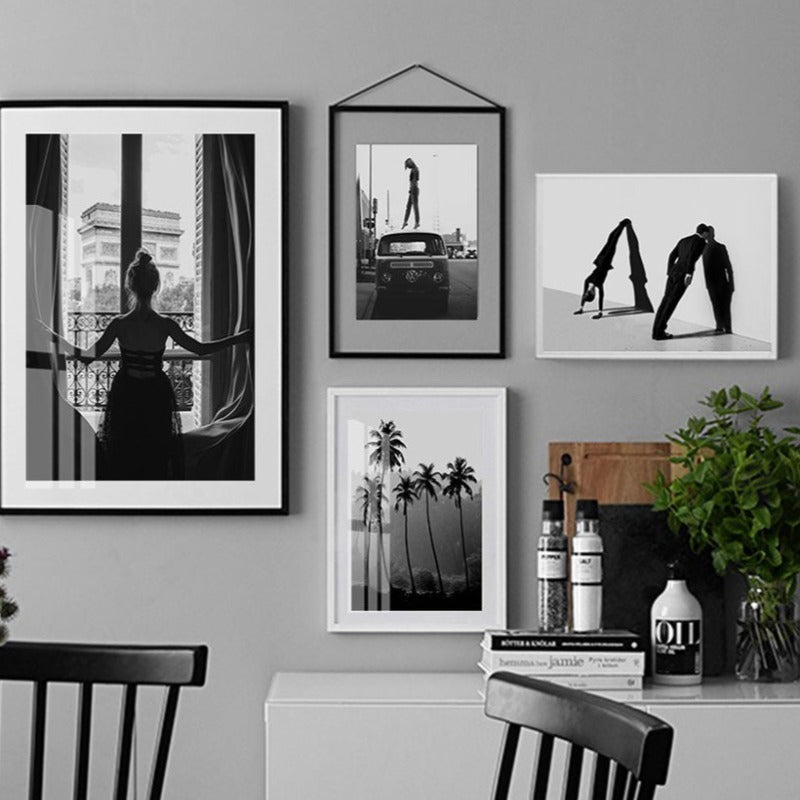 Abstract Scandinavian Black White Wall Art Prints - Canvas Wall Art Painting | Skanto