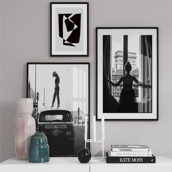 Abstract Scandinavian Black White Wall Art Prints - Canvas Wall Art Painting | Skanto
