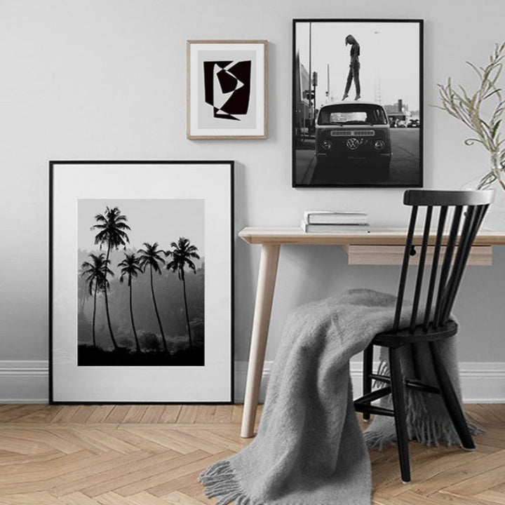 Abstract Scandinavian Black White Wall Art Prints - Canvas Wall Art Painting | Skanto