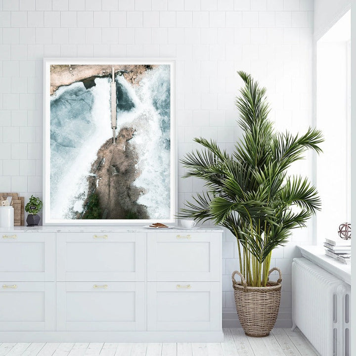 Aerial Bridge Landscape Canvas Wall Art Painting | Skanto