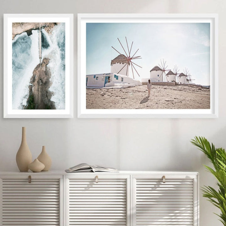 Aerial Bridge Landscape Canvas Wall Art Painting | Skanto
