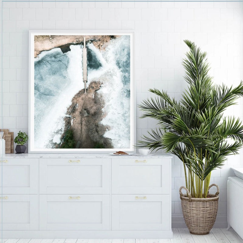 Aerial Bridge Landscape Canvas Wall Art Painting | Skanto