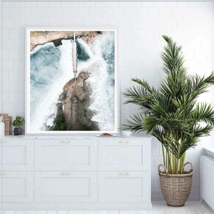 Aerial Bridge Landscape Canvas Wall Art Painting | Skanto