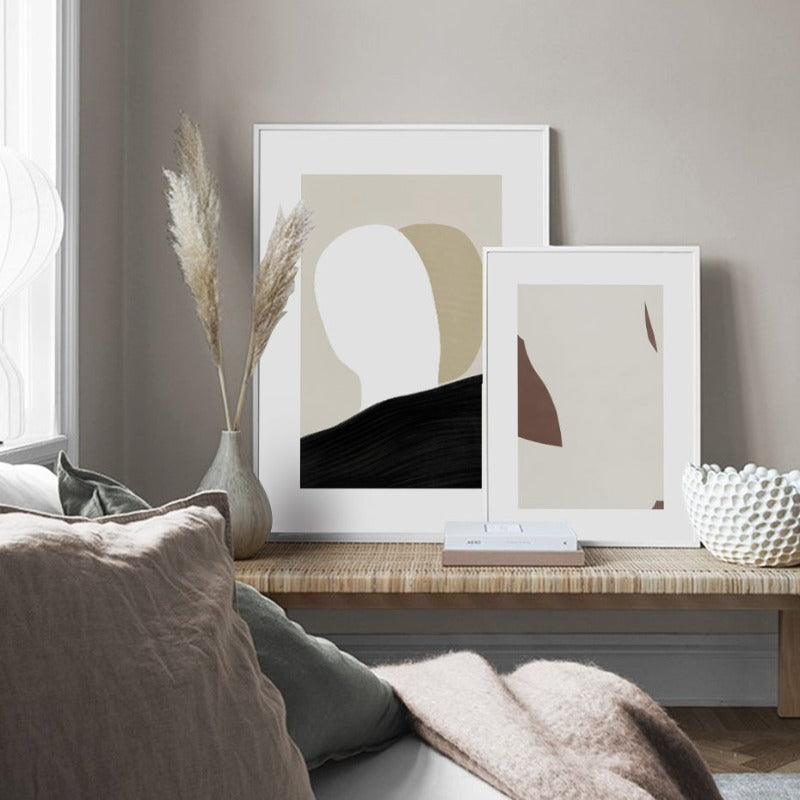 Minimalistisk geometrisk abstrakt veggkunstbilder - lerret veggkunst maleri
