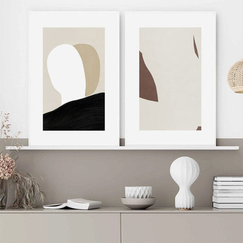 Minimalistisk geometrisk abstrakt veggkunstbilder - lerret veggkunst maleri