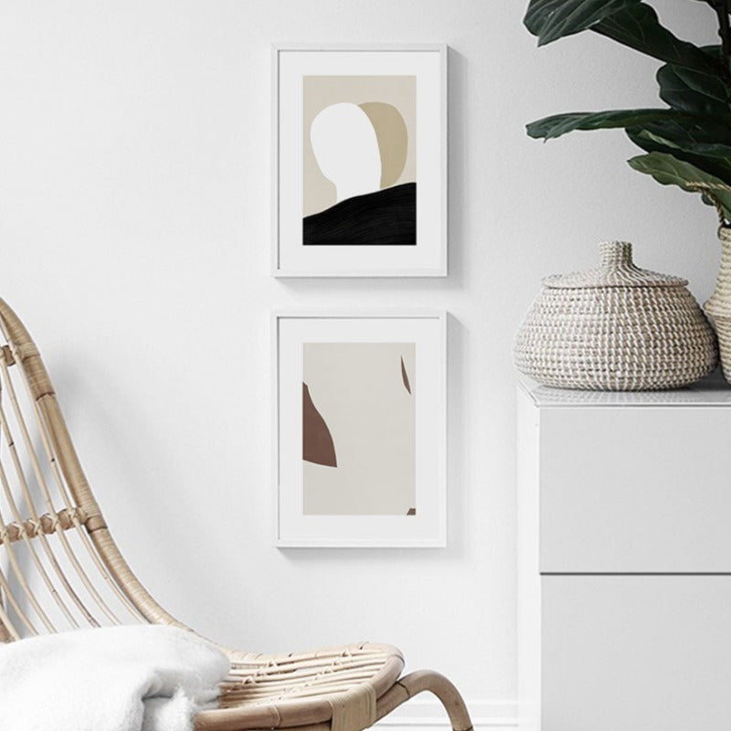 Minimalistisk geometrisk abstrakt veggkunstbilder - lerret veggkunst maleri