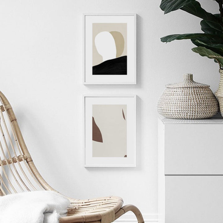 Minimalistisk geometrisk abstrakt veggkunstbilder - lerret veggkunst maleri