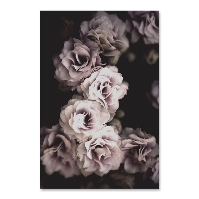 Moderne rosa blomstermaleri «Jomfruens fred» – lerretsbilde